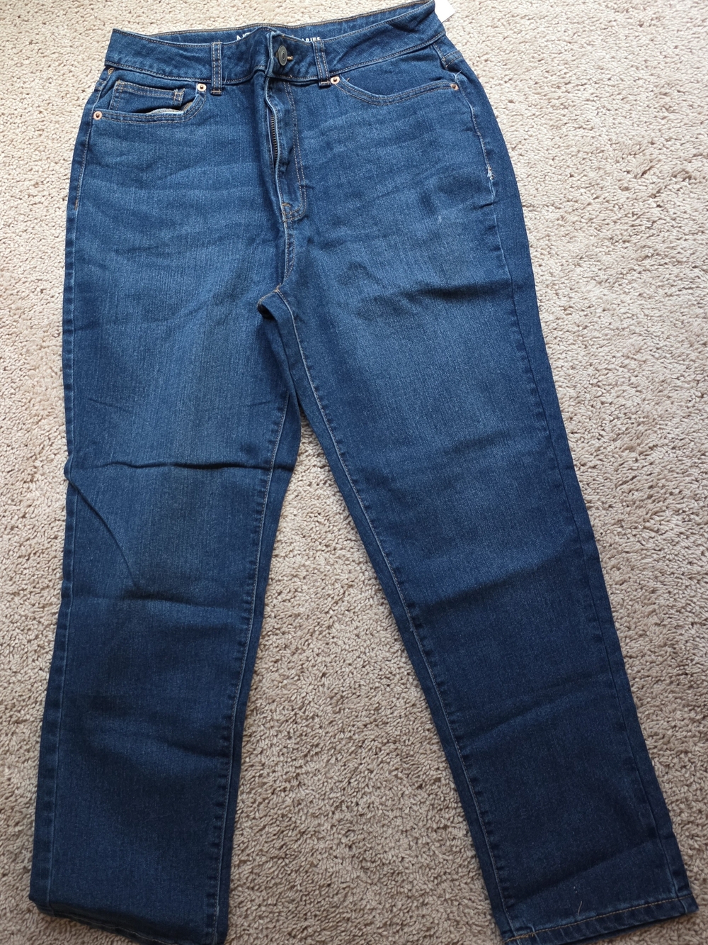No Boundaries Women's Straight Leg Dark Blue Jeans